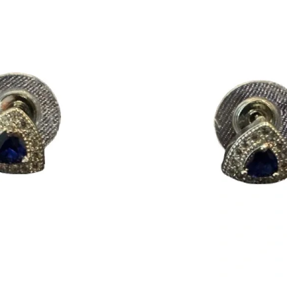 Stauer Sapphire & DiamondAura® Earrings & Necklace Set 18K Gold-Finished $590 💎 - Picture 5 of 5